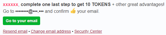 Confirmation of the Email Address (Step 2/2)