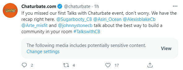 Chaturbate Official Twitter Account