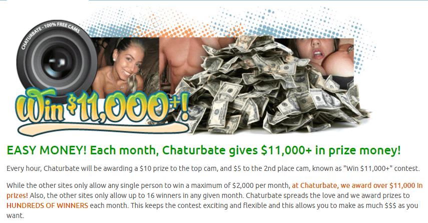 Chaturbate Gives Away $11,000 - Models' Contest