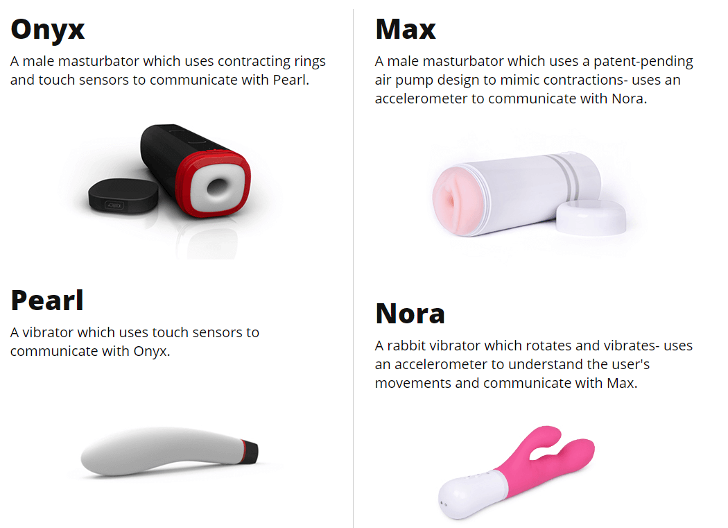 Interactive Sex Toys for Couples (Left: Kiiroo Pair, Right: Lovense Pair)